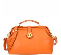 House of Leather Women's Womens Real Leather Handbag Doctors Gladstone Style Bag Meghan Green in Tan | Size: Medium House of Leather Tan Medium