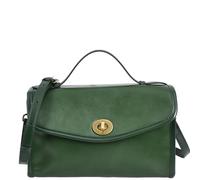 Womens Real Leather Handbag Small Cross Body Shoulder Bag Havana (Green)