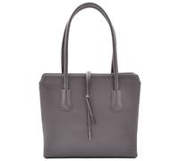 House of Leather Women's Womens Real Leather Shoulder Bag Large Size Grab Handle Bag Cynthia Grey House of Leather Grey Large