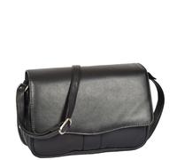 House of Leather Women's Womens Real Leather Shoulder Bag Mid Size Bag Matilda Black | Size: Medium House of Leather Black Medium