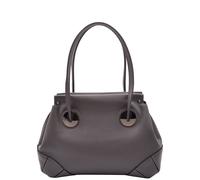 House of Leather Women's Womens Real Leather Shoulder Bag Mid Size Handbag Susan Black in Grey | Size: Small House of Leather Grey Small