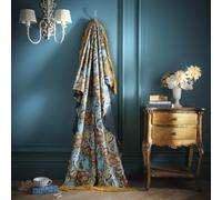House of Llewelyn-Bowen Down the Dilly Ochre Throw - Maximalist Blanket - Recycled Polyester - 130x180cms