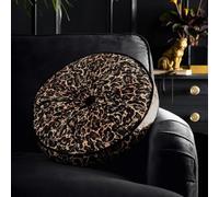 House of Llewelyn-Bowen Roxy Round Pleat Gold Filled Cushion, 40cm, Polyester, Microfibre Pad