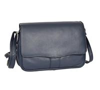House of Luggage Ladies Real Leather Flap Over Organiser Cross Body Bag Satchel Messenger Style HLG817 Blue