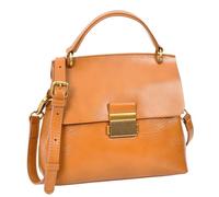 House of Luggage Ladies Real Leather Small Top Handle Cross Body Shoulder Bag HLG7612 (TAN)