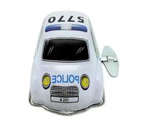 House of Marbles Classic Wind-Up Tin Police Car - Genuine Tin Mechanical Toy with Retro Gift Box, No Batteries, Collectable Display Car