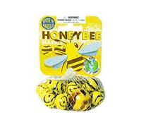 House of Marbles Honeybee Glass Marbles Net Bag - 21 Piece Bee-Themed Marble Set with 20 Small Marbles & 25mm Shooter for Games, Collecting & Party Bags