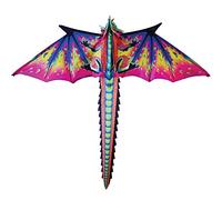 House of Marbles Large Dragon Kite, Colourful 134cm Wingspan Nylon and Polyester Flying Kite with Long Tail and Black-Gold Storage Sleeve