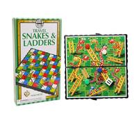House of Marbles Magnetic Travel Snakes & Ladders Game - Pocket-Sized 4-Player Folding Board Game with Magnetic Counters & Dice