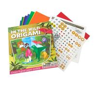 House of Marbles Wildlife Origami Set - Kids Paper Folding Craft Kit with 30 Sheets, Stickers, Backdrop & Instructions, 9 Animal Models