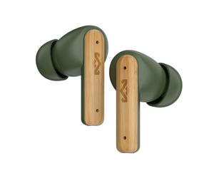 House of Marley Little Bird True Wireless Bluetooth Earbuds - IPX4 Ear Buds with Built-in Microphone, 24 Hr Playtime In Ear Headphones, USB-C Quick Charge Earphones Case, Sustainable Materials, Green