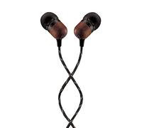 House of Marley Smile Jamaica Wired Earphones with 9.2mm Driver - Sustainably Crafted Earbuds, Tangle-Resistant Cable, In Ear Headphones with In-Line Microphone for Music & Calls - AUX - Black