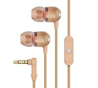 House of Marley Smile Jamaica Wired Earphones with 9.2mm Driver - Sustainably Crafted Earbuds, Tangle-Resistant Cable, In Ear Headphones with In-Line Microphone for Music & Calls - AUX - Copper