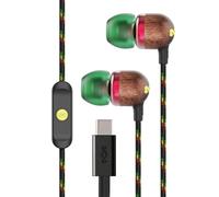 House of Marley Smile Jamaica Wired USB-C Earphones 9.2mm - Rasta | Sustainably Crafted Earbuds, Tangle-Resistant Cable, In Ear Headphones, In-Line Microphone, for Music & Calls