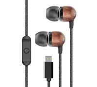 House of Marley Smile Jamaica Wired USB-C Earphones with 9.2mm Driver - Sustainably Crafted Earbuds, Tangle-Resistant Cable, In Ear Headphones with In-Line Microphone for Music & Calls, Black