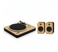 House of Marley Stir It Up Wireless 2 Turntable & Get Together Duo 2 Bookshelf Speakers, 2 x 10 W - Bluetooth Record Player, 2-Speed Sustainably Made Vinyl Player, Turntables for Vinyl Records, Bamboo