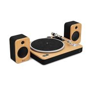 House of Marley Stir It Up Wireless 2 Turntable with Speakers - Sustainably Made Bluetooth Record Player & 10W Bookshelf Speakers, Easy Set Up Vinyl Player with an Audio-Technica Cartridge, Bamboo