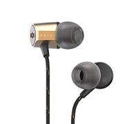 House of Marley Uplift 2.0 - Noise Isolating In-Ear Headphones / Earphones, 9mm Drivers, Hands-Free Calling In-Line Mic, 1 Button Control, Includes Earbuds in 3 sizes for Perfect Fit - Gold
