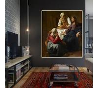House of Martha and Mary by Johannes Vermeer Canvas Prints Oil Painting Artwork Poster Picture Wall Decor Home Decoration(60x90cm)
