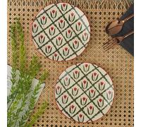 House of Mishka Ceramic Dinner Plates Set of 2, 10" inch (27mm), Tropical Print Tableware Plate, Dessert Plates, Pasta Plates, Salad Plates, Main Course,Dishwasher Microware Safe