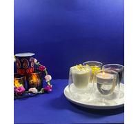 House of Mishka Double Walled Glass Coffee Mug Cups Without Handle, Set of 4, 100ml (10cl), Cappuccino Latte Macchiato Cups for Coffee Tea Milk Juice Ice Cream