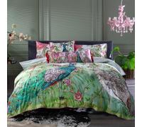 100% Cotton Luxurious Iya Valley Love Story Duvet Cover Set with Digitally Printed Design Piped Finish and 200 Thread Count House of Norris Multi Double