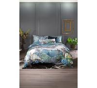 House of Norris Air, Earth and Water Duvet Cover Set, 100% Cotton, 200 Thread Count, Double/King/Super King, Button Fastening, 2 Pillowcases & Cushion Cover, Machine Washable [Bl-Do]