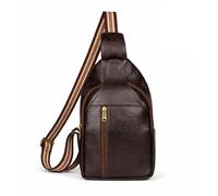 HOUSE Of OLIVE GREEN Genuine Leather Sling Bag for Men Crossbody Shoulder Backpack with Adjustable Strap Chest Bags