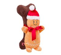 House Of Paws Gingerbread Man & Bone Plush Dog Toy Orange/brown/red (One Size)