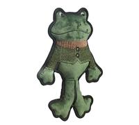 House of Paws Green Tweed Frog Dog Toy - Plush with Mixed Textures and Squeaker