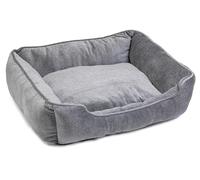 House of Paws Velvet Square Bed Grey for Dogs - Large