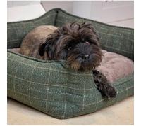 House of Paws Moss Tweed Rectangle Bed Green For Dogs - Small