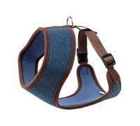 House of Paws Navy Tweed Memory Foam Harness for Dogs - Large