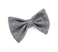 House of Paws Pet Dog Tweed Bow Tie Grey One Size - Stylish Clothing Accessory for Dogs