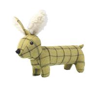 House Of Paws Plush Tweed Hare Long Body Dog Toy Green (One Size)