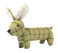 House of Paws Tweed Plush Long Hare Dog Toy, Green