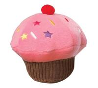 House of Paws Vanilla Scented Cupcake Squeaker Toy for Dogs - Super Soft Plush (Pink)