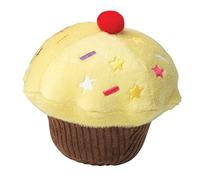 House of Paws Vanilla Scented Cupcake Squeaker Toy for Dogs - Super Soft Plush (Yellow)