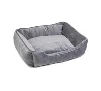 House of Paws Velvet Square Bed Grey for Dogs - Medium