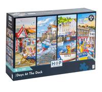The House of Puzzles Days At The Dock Jigsaw Set - 4 x 500 Piece Jigsaws, Multi