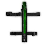 House Of Rave LED Hand Fan Holster w/Waist & Thigh Straps - Secret Rear Pocket Fan Holder - Long Lasting Faux Leather LED Holster for Hand Fans - Festival Fan Accessory, 13In, Green