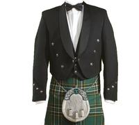 House of Scottish Brian Boru Jacket with 3 Button Waistcoat | Men's Wedding Kilt Jacket - Traditional Irish Formal Wear for Men | A Timeless Celtic Classic (UK, Numeric, 48, Black)
