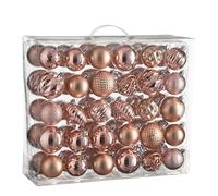 House of Seasons Christmas Tree Baubles Set - 60 Pieces - Diameter 7 cm - Shatterproof - Pink
