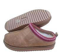 House of Sehrish MX11 Faux Suede Embroidered Cozy Slipper Boots (Chestnut Wine, UK Footwear Size System, Adult, Women, Numeric, Medium, 8)