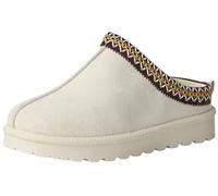 House of Sehrish MX11 Faux Suede Embroidered Cozy Slipper Boots (Cream, UK Footwear Size System, Adult, Women, Numeric, Medium, 4)