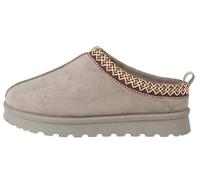 House of Sehrish MX11 Faux Suede Embroidered Cozy Slipper Boots (Grey, UK Footwear Size System, Adult, Women, Numeric, Medium, 6)