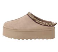 House of Sehrish MX11H Fluffy Platform Slippers Faux Fur Lined Ankle Boots (Camel, UK Footwear Size System, Adult, Women, Numeric, Medium, 7)