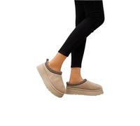 House of Sehrish MX11H Fluffy Platform Slippers Faux Fur Lined Ankle Boots (Olive, UK Footwear Size System, Adult, Women, Numeric, Medium, 8)