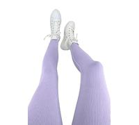 House of Sehrish New Women Ribbed Leggings Water Resistant Warm Tights High Waist Hiking Trousers Gym Bottoms (UK, Numeric, 12, Regular, Regular, Lilac)