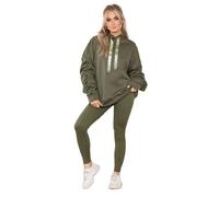 House of Sehrish Ribbed Leggings for Women-High Waist Gym Leggings Tummy Control Workout Running Exercise Gym Fitness Pants (UK, Alpha, S, M, Regular, Regular, Khaki)
